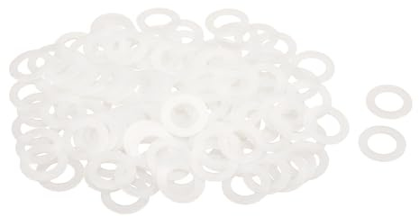 QUARKZMAN 120Pz Rondella Piatta in Nylon M12 12mm ID 20mm OD 1mm Spessore Guarnizioni Idrauliche Kit Piatte Guarnizione in Plastica Fissaggio Guarnizione Anello di Tenuta, Bianco