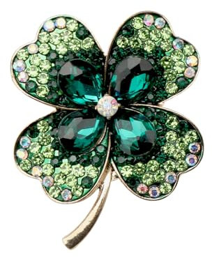APOMOONS Brosche Damen, Vierblättriges Kleeblatt Brosche, Broschen für Kleidung mit Geschenkbox, Elegant Ansteckblume Damen Kristall Brosche, Strass Brosche für Kostüme Taschen Hüte Partys Hochzeiten