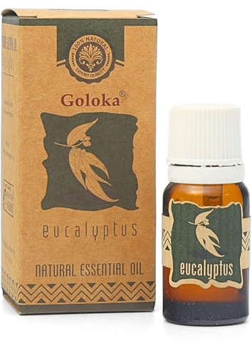 Goloka - Aceite esencial 100% natural para aromaterapia, ambientador, difusor, lámpara de fragancia, humidificador, velas perfumadas y jabones (10 ml, eucalipto)