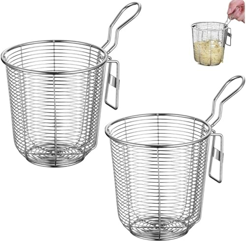 Cestello Per Pasta Separati in Acciaio Inox,Scolapasta in Acciaio Inox Con Manico,Cuoci Pasta a Scomparti Con Divisori,Colino a Maglia Fine Per Pentola Calda, Per Scolare Pasta e Verdure (2 PCS)