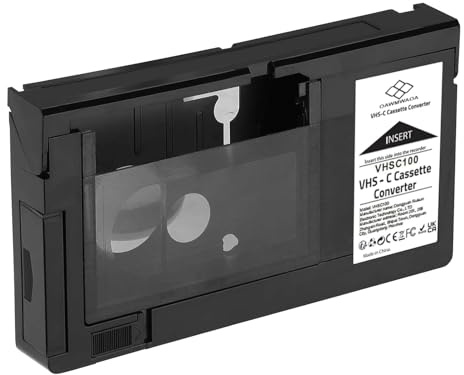 OAWMWAOA VHS C Cassette Adapter for Camcorders SVHS VHS-C , Compatible 12mm Tapes, Motorized VHSC Cassette Converter (Not Compatible with 8mm / MiniDV / Hi8)