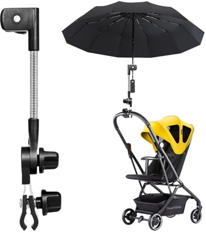 Supporto per ombrellone regolabile per deambulatore, ombrellone per passeggino, accessorio universale per passeggino, sedia da spiaggia, sedia da campeggio, bicicletta, carrello da golf