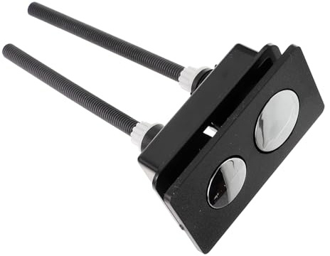 SOPOTUTU Botón para Cisterna de Inodoro Rectangular Negro Doble Descarga Pulsador Duradero y Fácil Instalación para Baño Repuesto para Tanque de Agua