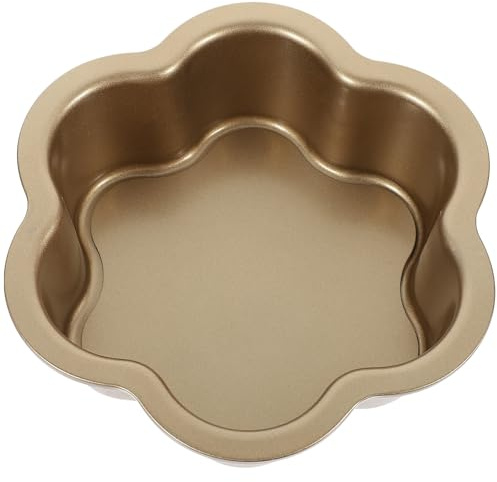 VOSAREA Moule à Gâteau de Fleur de Prunier 20 Cm à Fond Amovible, Moule à Tarte Antiadhésif en Acier Inoxydable Doré, pour Pâtisserie Maison et Professionnelle