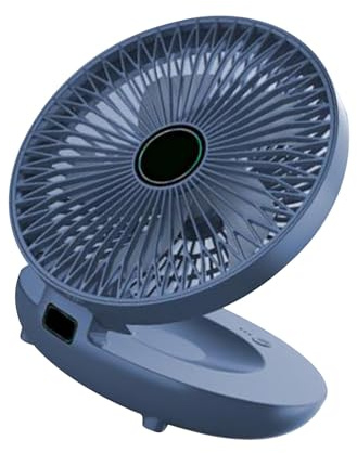 Pwshymi Ventilador de Escritorio Plegable, Solución de Refrigeración Portátil de 3 Velocidades Alimentada por USB, Dormitorio, Estudio, Oficina, Material ABS (Azul marino)