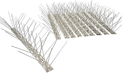 10 Stück (5 m) Taubenspikes 5 reihig auf 50 cm Edelstahlleiste, Taubenabwehr, Vogelabwehr - DIREKT VOM Hersteller