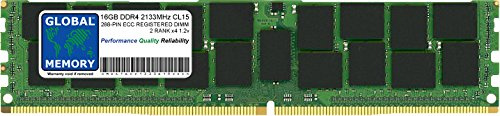 GLOBAL MEMORY 16Go DDR4 2133MHz PC4-17000 288-PIN ECC ENREGISTRÉ DIMM (RDIMM) MÉMOIRE RAM pour SERVEURS/WORKSTATIONS/Cartes Meres (2 Rank CHIPKILL)