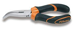 Beta 1164BMK 200 - Flachzangen mit gebogenen backen, extralang, innengeriffelt, griffe aus bimaterial