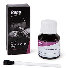 Kaps Tinte para Cuero - Penetración Profunda en Cuero y Piel Natural de Grano Entero, Rectificado o Sintético, para Bolsos, Accesorios, 50 ml - 1.70 fl. oz. (117 - azul marino)