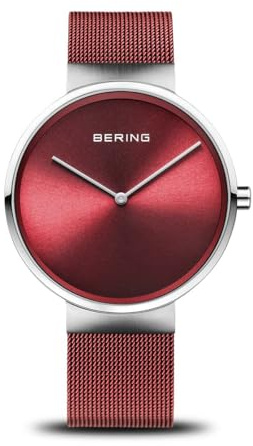 Bering Unisex Quarz Uhr | Armbanduhr 39 mm Edelstahlgehäuse und Zifferblatt | Milanaisearmband | Saphierglas | 5 ATM | 14539