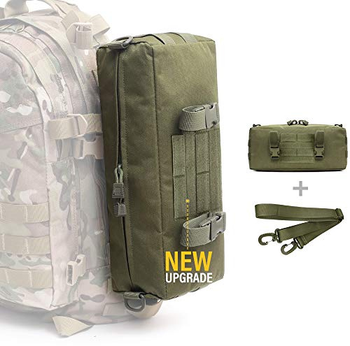 WYNEX Tactical Inkrement Molle Pouch, Vertical EDC Tool Bags Shoulder Bag Military Multi-Function Large Capacity with Shoulder Strap Waterproof Attachment Modular Design, blackone, comtemporary