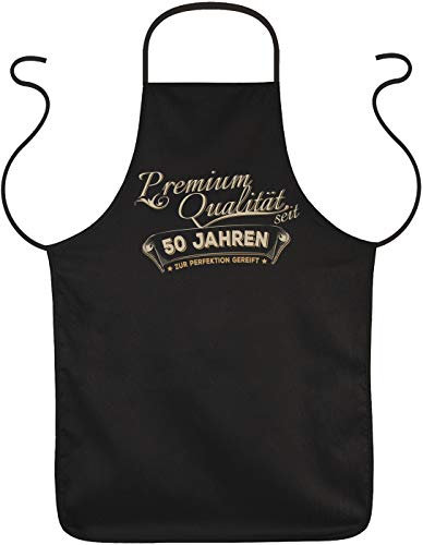 Tini - Shirts Sprüche Grillschürze 50.Geburtstag, 50 Jahre Kochschürze : Premium Qualität seit 50 Jahren - lustige Schürze 50 Geburtstag