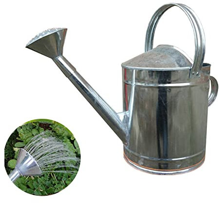 JUANstore Regaderas,Espesada Galvanizado De Riego De Gran Capacidad Verduras Grandes Enjuague Bucal Agrícolas Riegan Vehículos Riego Cubo De Riego Regadera Cubo,Plata,12L