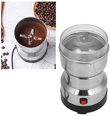 Grinder, Electric Grain Mill Grinding Machine Multi Function with Transparent Cover for Cereals Nuts Beans Spices Grains for Coarse or Fine Powder for Kitchen(British regulations (220V-240V), pink)