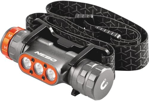 NEBO Transcend 1500 Rechargeable Headlamp | 1,500 Lumens, 5 Light Modes, Detachable Magnetic Work Lamp, Waterproof, Bright LED Head Light for Hiking & Camping, Includes USB Charging Cable