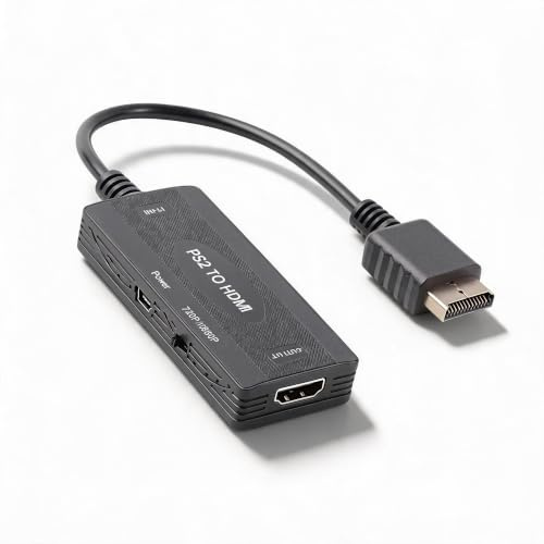 Adattatore convertitore PS2 a HDMI, convertitore video da PS2 a HDMI per monitor HDTV HDMI, supporto cavo HDMI PS2 HDMI 16:9, interruttore di uscita 4:3