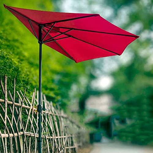 XUAN 300cm Moderne Ombrellone Mezzaluna, Ombrellone da Balcone Semicerchio, Salvaspazio, Ombrellone da Giardino per Terrazza Cortile Esterno (Color : Wine Red)