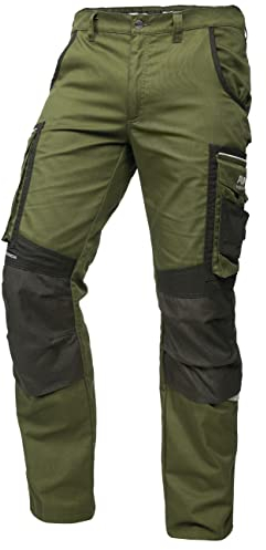 PUMA Workwear Precision X - Arbeitshose Herren - Premium Arbeitskleidung mit vielen Taschen und verstärkten Kniepartien - Funktionshose mit Stretch für Handwerk und Baugewerbe - Grün/Schwarz - 44