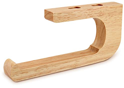 SAUNNIHEN Legno Porta Carta Igienica Adesivo, Porta Rotolo Carta Igienica da Parete Senza Foratura, può Essere Forato