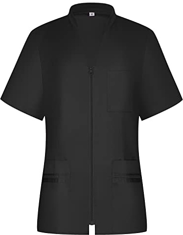 MISEMIYA - Camici Sanitari Donna - Giacche Uniformi sanitarie - Abbigliamento da Lavoro e divise712 - Small, Nero