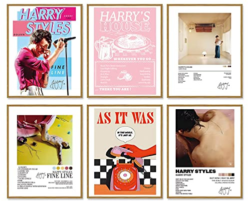 Harry Styles Poster Geschenke 20,3 x 25,4 cm Leinwanddrucke ungerahmt Set mit 6 Musikpostern für Zimmer ästhetische Wanddekoration Taylor Swift Poster Leinwand Wandkunst