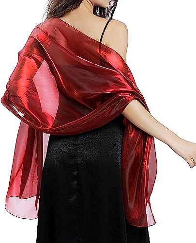 Ladiery Seide Schals und Wraps für Abendkleider Frauen Sheer Soft Brautjungfer Hochzeit Shawl Party Organza Stole