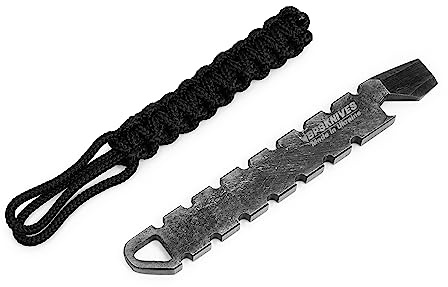 BPS Knives EDC Pry Bar - 3.8 inch Multitool Pry Bar for Gear - Non-Slip Handle, Full-Tang Carbon Steel 1066, Bottle/Cans Opener - Crowbar - Multitool Wrecking Bar