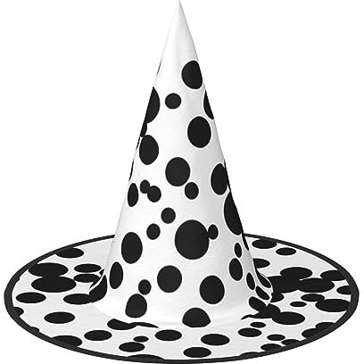 ZISHAK Schwarz-weißer Halloween-Hexenhut für Damen, ultimativer Partyhut für das beste Halloween-Kostüm-Ensemble