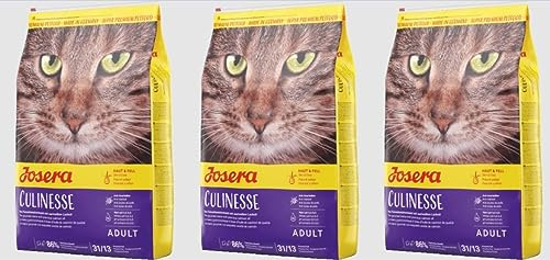Josera Culinesse (3 x 2kg) | Katzenfutter mit Lachsöl | Super Premium Katzenfutter für ausgewachsene Indoor und Outdoor Katzen | 3er Pack