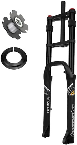 RUJIXU Forcella Ammortizzata Fat Bike 26x4.0 Forcella ad Aria Mountain Bike BMX Forcella Anteriore E-Bike Dritta 1-1/8 MTB Bicicletta Freno Disco Escursione 190mm 2790g