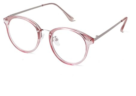 ADEWU Rund Brille mit Blaulichtfilter Fake Brille Ohne Stärke Brillenfassungen für Damen Herren
