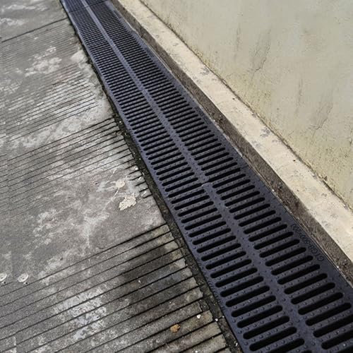 Entwässerungsrinne Verbindbar Drainage-Gitterrost Abdeckung, 40 50 CM Abdeckung Für Bodenabläufe Aus Beton Für Keller Kanal Entwässerung Catch Basin/ Garage Graben Drain, Garten Innenhof Villa(40cm x