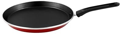 VITRINOR Pimienta Roja, Crepera 28 cm, antiadherente reforzado, inducción, acero esmaltado, calentamiento rápido - Exterior Rojo