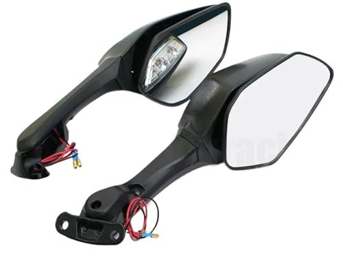 Lenkerendenspiegel Motorrad Motorrad Rückspiegel Rückansicht Seitenspiegel Mit Blinker Licht Für Kawasaki Für Ninja ZX10R ZX-10R ZX 10R 2011-2014 Chopper Spiegel