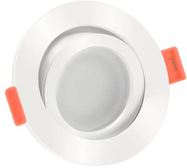 luxvenum Smart Home LED Einbaustrahler 24V 6W - 1x dimmbare LED Deckenleuchte extra flach nur 25mm, 120° Abstrahlwinkel, 90 CRI, Deckenspots für Flur, Wohnzimmer, Küche, Farbe Weiß, 4000K