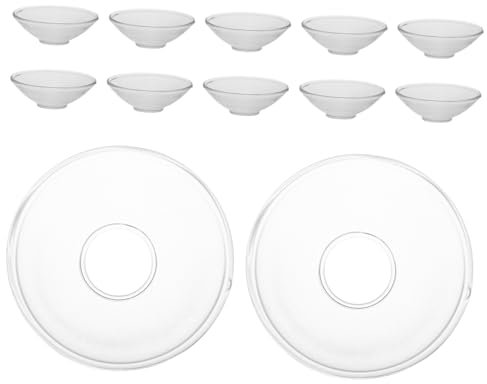 MUSISALY 12pcs Elegant Candles Drip Catcher Glass Wax Holder for Candles Decorative Glass Protector for Home Restaurant