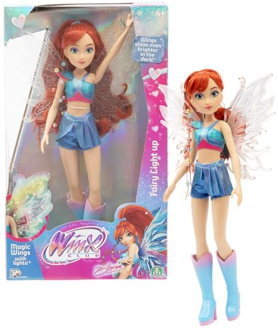 Winx, Poupée articulée avec Ailes Lumineuses, 26 cm, Modèle Bloom, pour Les Enfants dès 3 Ans, WNX781, Bleu