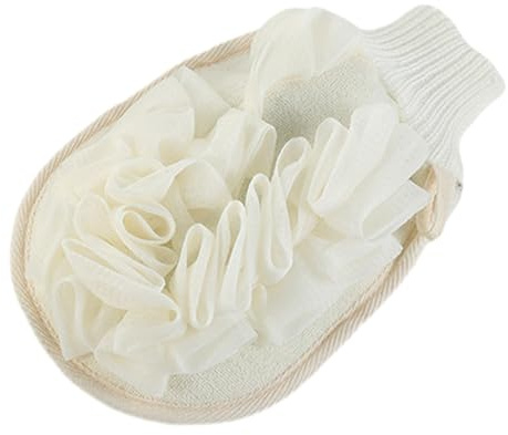 VICASKY Double-sided Exfoliating Bath Mitts Made from Natural Flax for Easier Back Scrubbing and Massages in The Bathroom, Sturdy Skin Scrubbing Gloves for Effective Dead Skin Removal