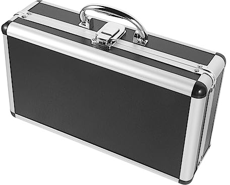 BAZEITFLOW Drahtlose Mikrofontasche Mit Griff Aus Abs Aluminiumlegierung Tragbarer Mikrofonkoffer Mit Baumwoll Innenschutz Aufbewahrungskoffer Für Reisen Und Outdoor