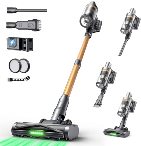 Circlio Aspiradora Sin Cable 65kPa/650W/75Min, Escoba Aspiradora sin Cable de 1.6L, Sistema de Asistencia Ergonómica, Aspirador Inalámbrico Antienredo, Ideal para Suelos, Alfombras y Pelo de Mascotas