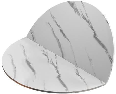 SBCWH Grande Tavolo Rotondo Pieghevole, Prolunga per Tavolo in Legno Senza Gambe, 2 Pieghe Sostituibili per Scrivania per Banchetti, Cucina, Sala da Pranzo e Caffè(White,120cm/47in)