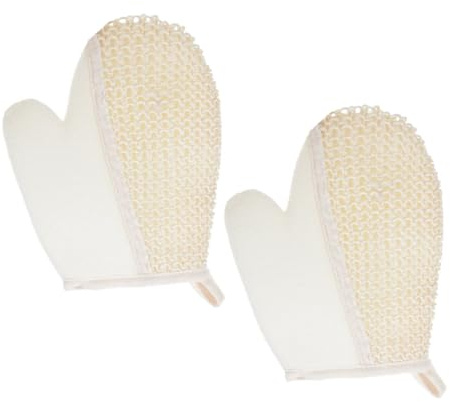 HAMPPLIES Bath Gloves Soft and Comfortable Cloth Material 2pcs Sisal Exfoliating Easy to Clean for Adults and Kids for Spa and Bathing Use