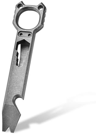 Hamans Titanium Pry Bar EDC 6-in-1 Multi Tool Crowbar Portable with Bottle Opener, Wrench, Nail Puller, Pocket Clip for Outdoor, Camping, Daily Use (Stonewash)