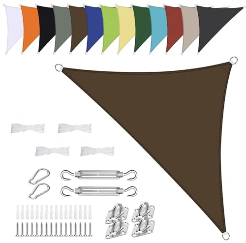 Vela ombreggiante Triangolare 3x4x5m Impermeabile Tenda a Vela Parasole Protezione Solare Anti UV per Giardino Esterno Terrazza-Caffè