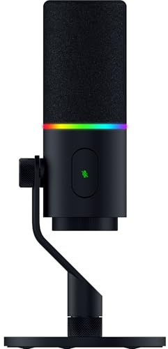 Razer Seiren V3 Pro – Microfono dinamico per streamer con USB Type C e XLR - Supporto Float a 32-Bit - Capsula dinamica da 30 mm - Antiurto integrato e filtro anti-pop rimovibile - RGB | Nero