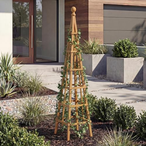 Mendler HWC-Q19 - Rejilla para plantas (madera, certificado FSC®, 148 x 33 x 33 cm), color natural