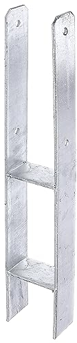 Alberts 213824 H-Pfostenträger | feuerverzinkt | lichte Breite 91 mm | Gesamthöhe 600 mm | Materialstärke 5 mm