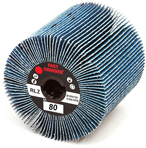 RUOTA LAMELLARE 100 x 100 G. 80 ZIRCONIO FORO 19,1 mm PER SATINATRICE FLEX RUPES METABO STAYER