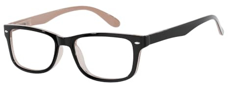 Eyekepper Vintage Lesebrille mit Federscharnieren, Braun, +4,00 dpt | Klassisches Vintage-Design, leichter Kunststoffrahmen, komfortable Federscharniere, geeignet für Damen und Herren beim Lesen