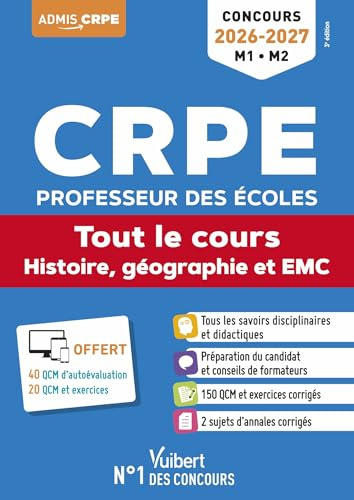 CRPE 2026-2027 - Histoire, géographie et EMC - Tout-en-un (M1 et M2): Concours Professeur des écoles - Admissibilité - Epreuve écrite d’application